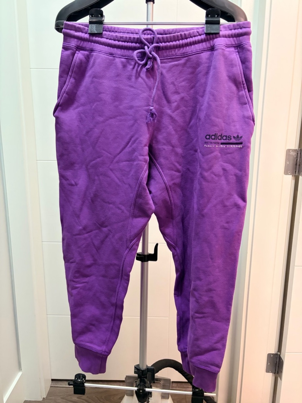 adidas Purple Women's Track Joggers with Drawstring